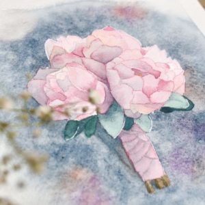 Bouquet de pivoines à l'aquarelle