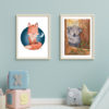 Affiche de naissance illustrations renard et koala aquarelle format A4 idee cadeau de naissance