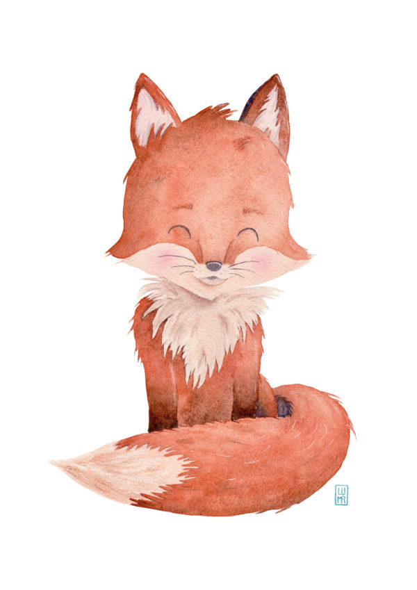 affiche aquarelle renard A4