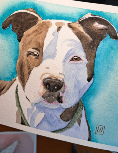 Portrait chien aquarelle format A5