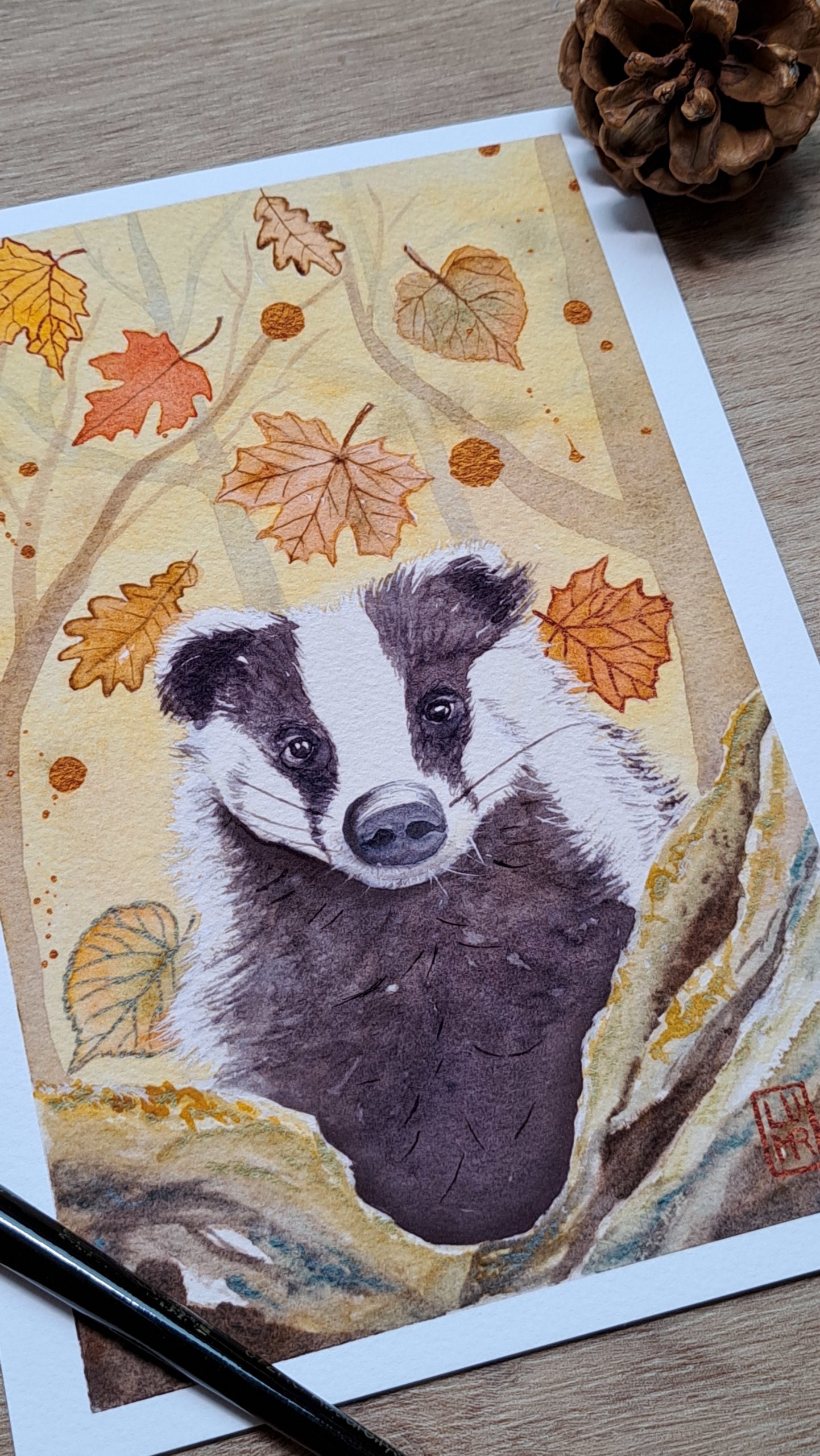 Print Fine Art "Blaireau" – Portrait animalier zoom