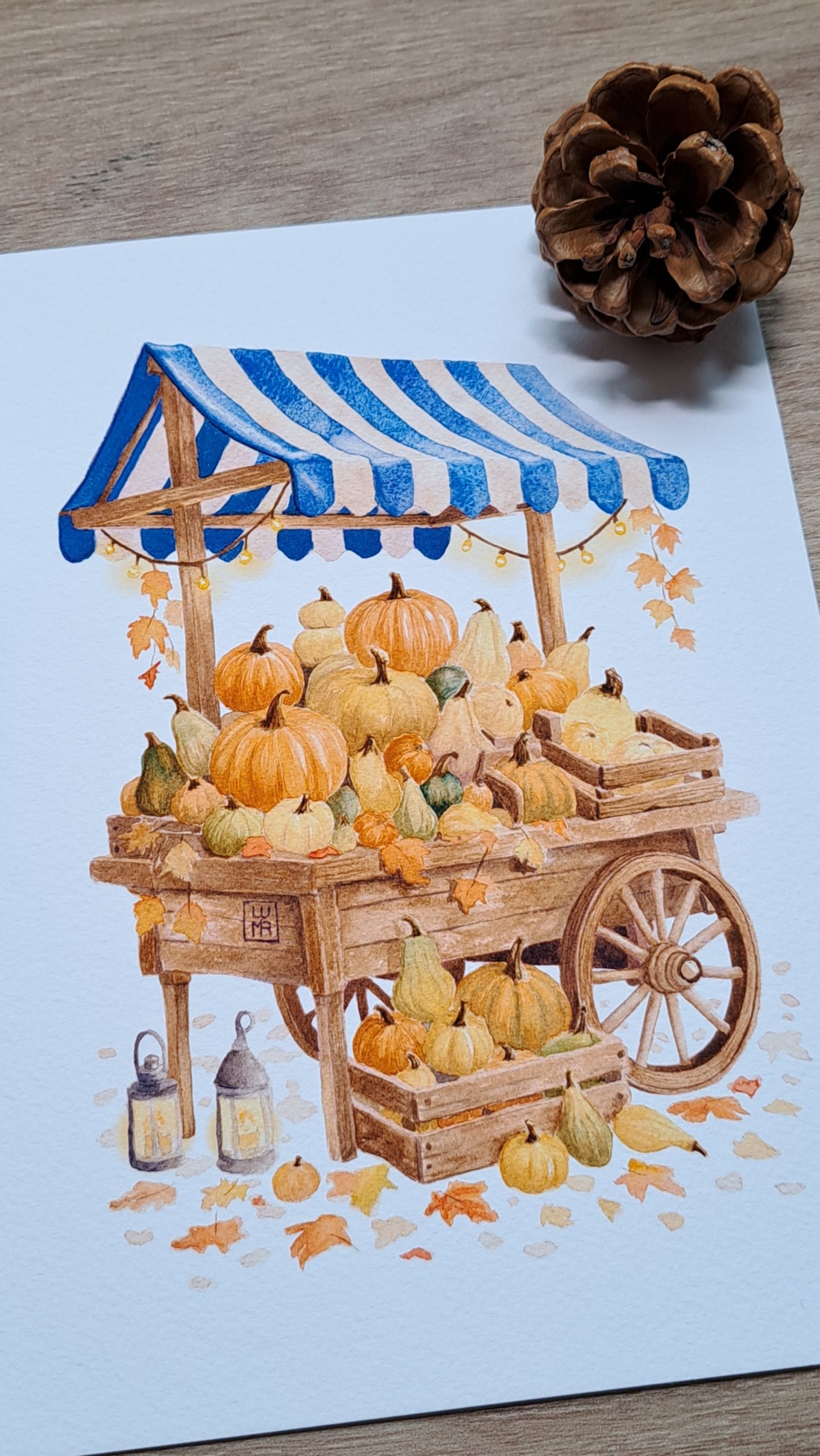 Print Fine Art "Le stand de courges" zoom