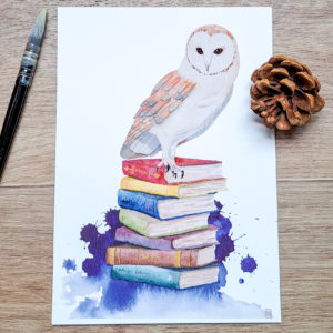 Affiche A5 chouette des livres