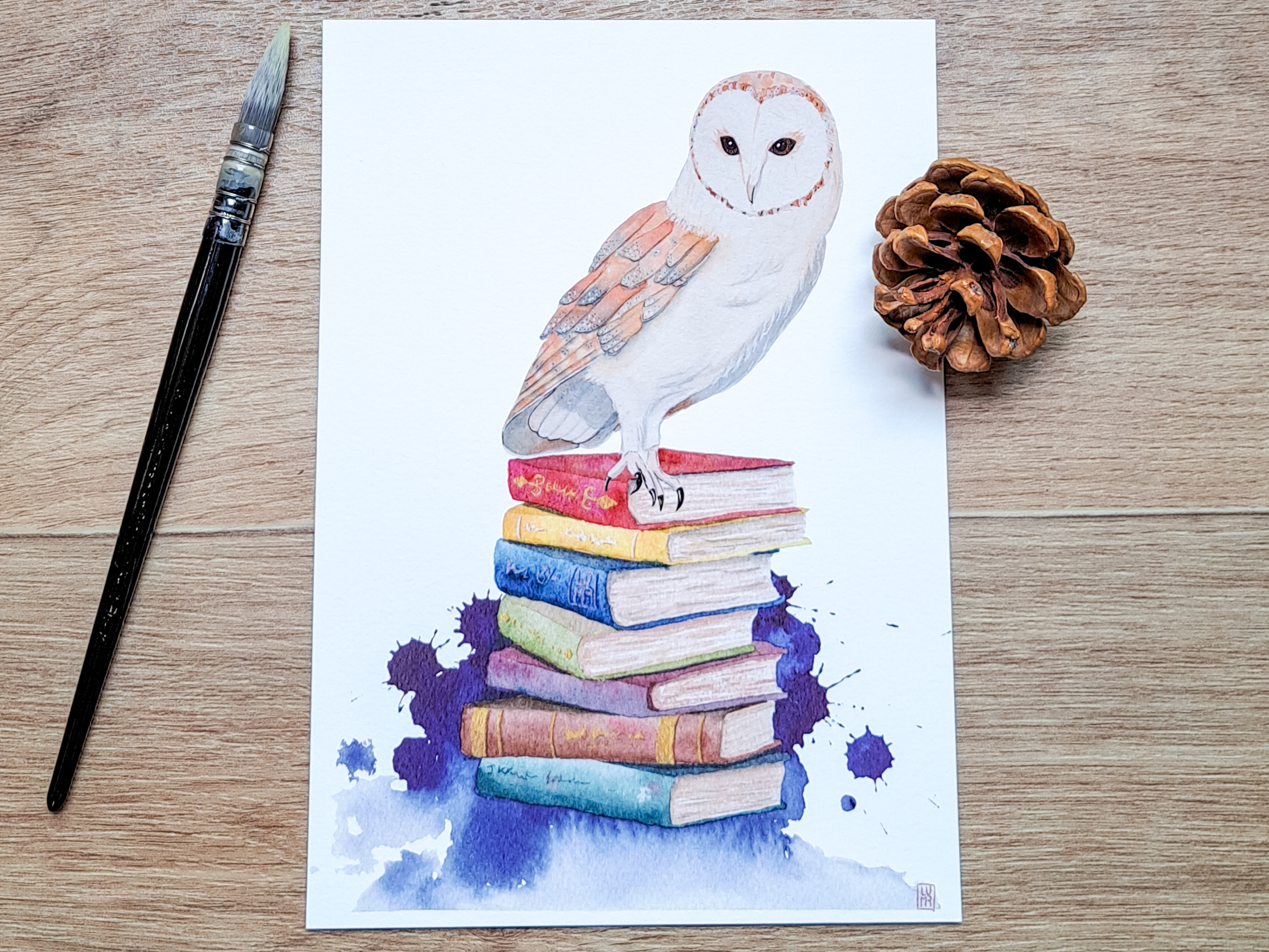 Affiche A5 chouette des livres