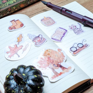 9 mini stickers réconforts d'automne