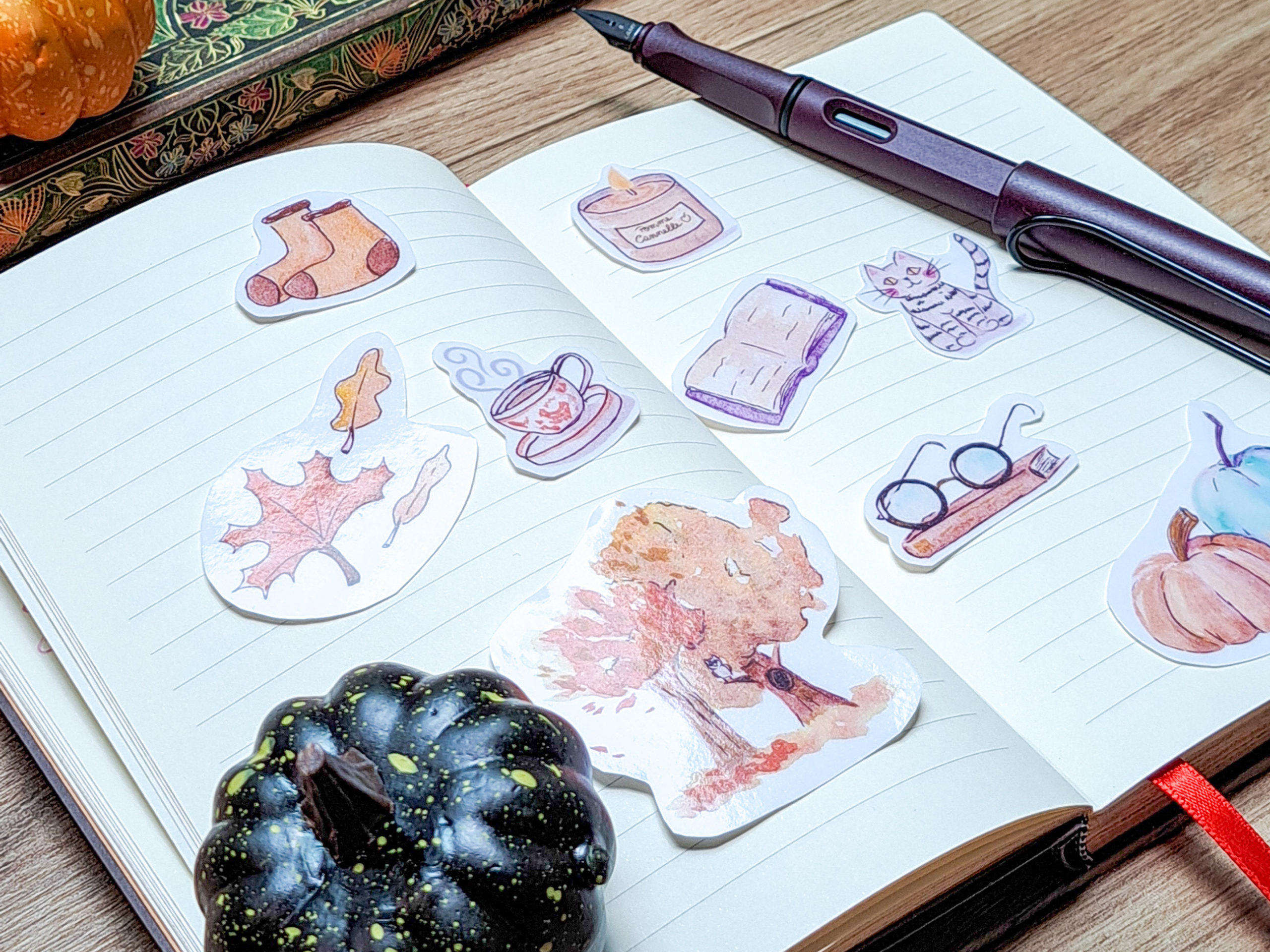 9 mini stickers réconforts d'automne