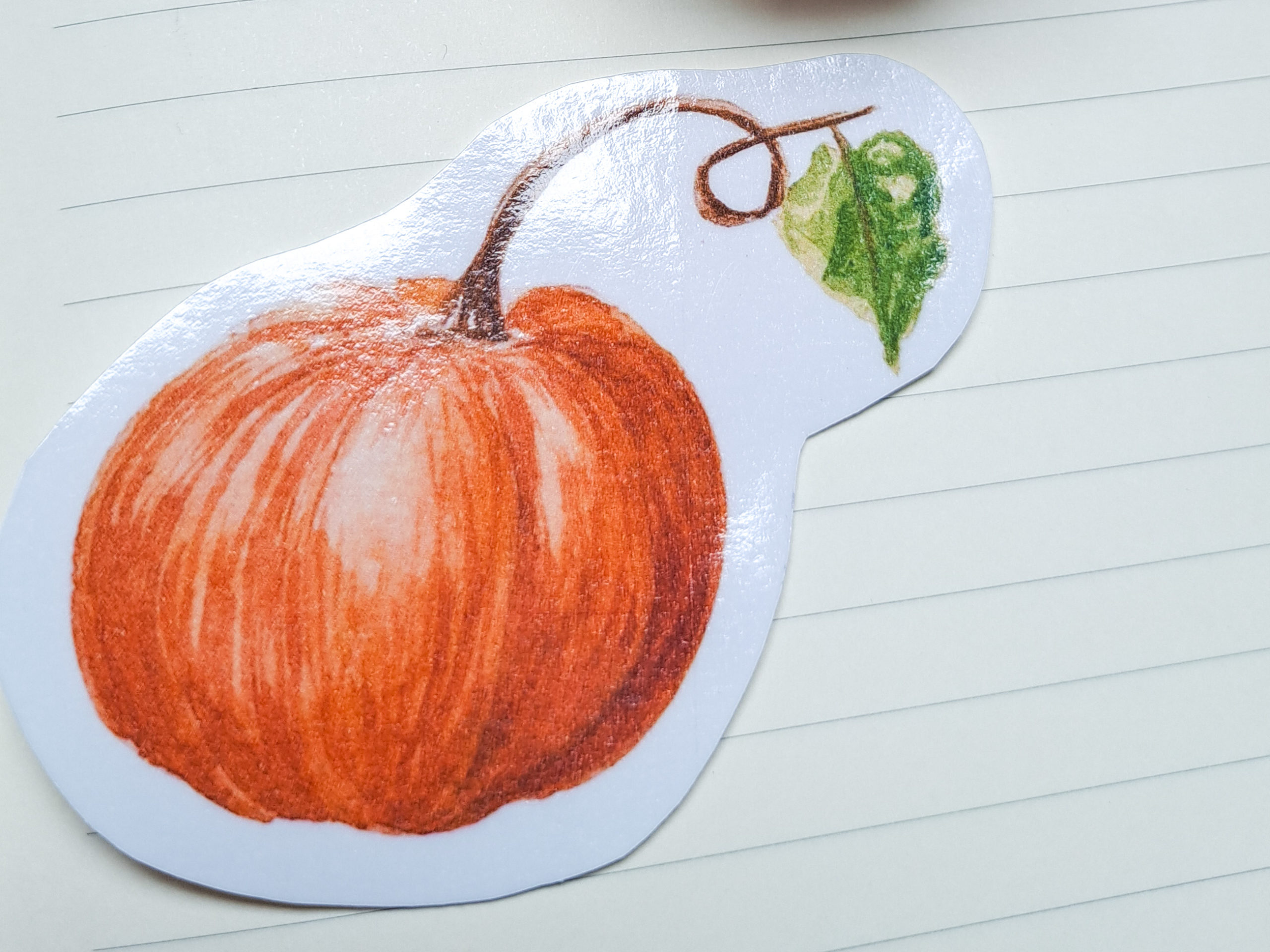 Sticker citrouille seul finition glossy