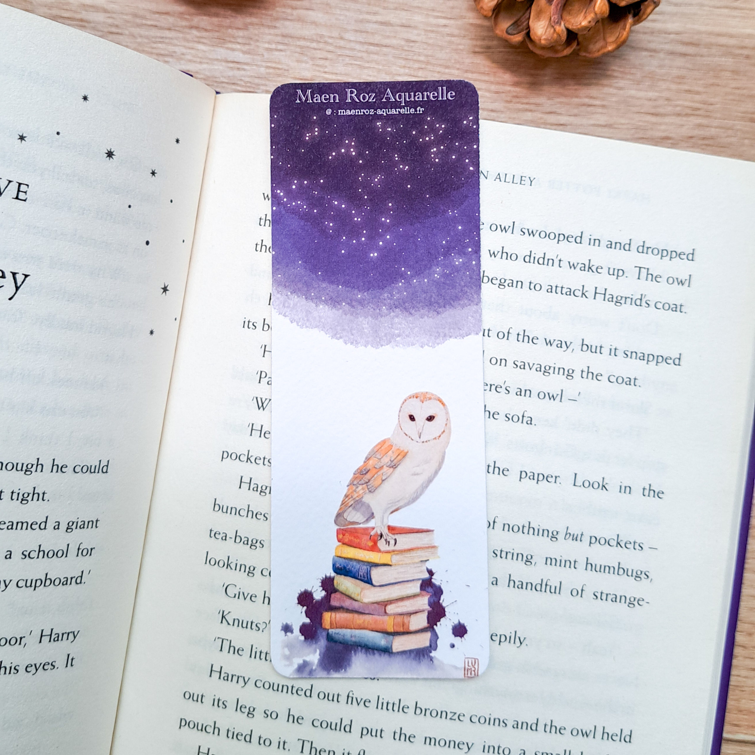 marque-page chouette des livres vu de plus près